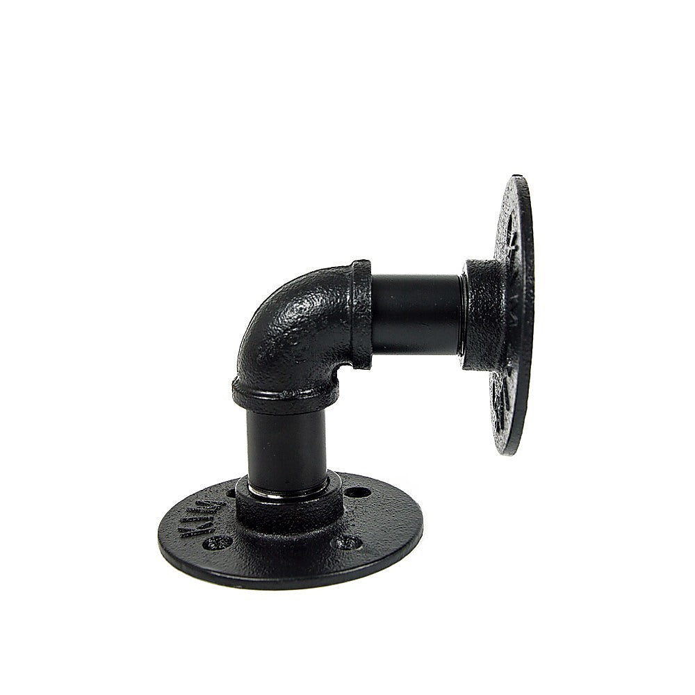 Industrial Black Iron Pipe Bracket Wall Mounted Floating Shelf - Set of 2