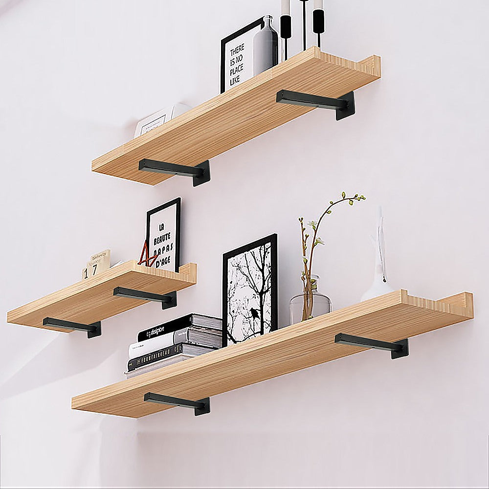 20cm Floating Shelf Brackets Industrial Metal Shelving Supports 4-Pack