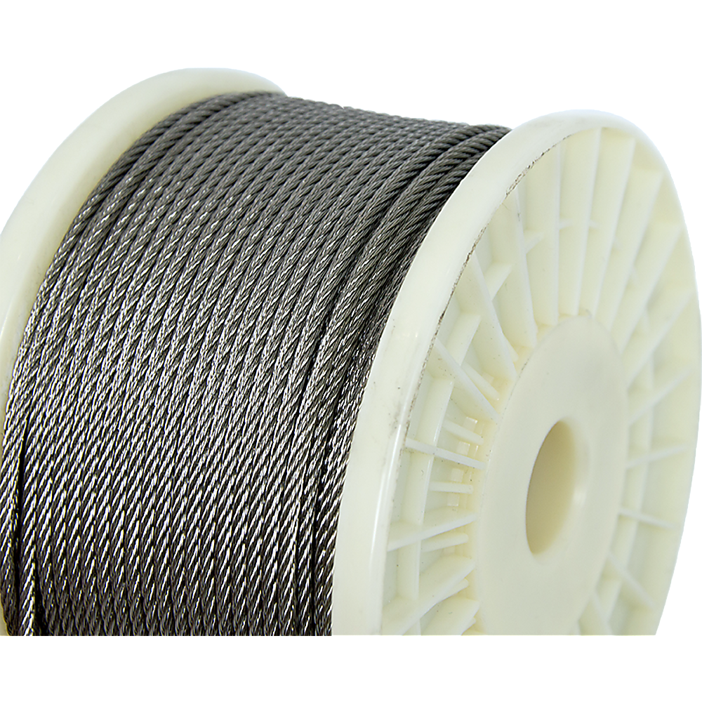 50M 316 Marine Stainless Steel Wire Rope Cable Decking Balustrade Rigging 7x19 4mm