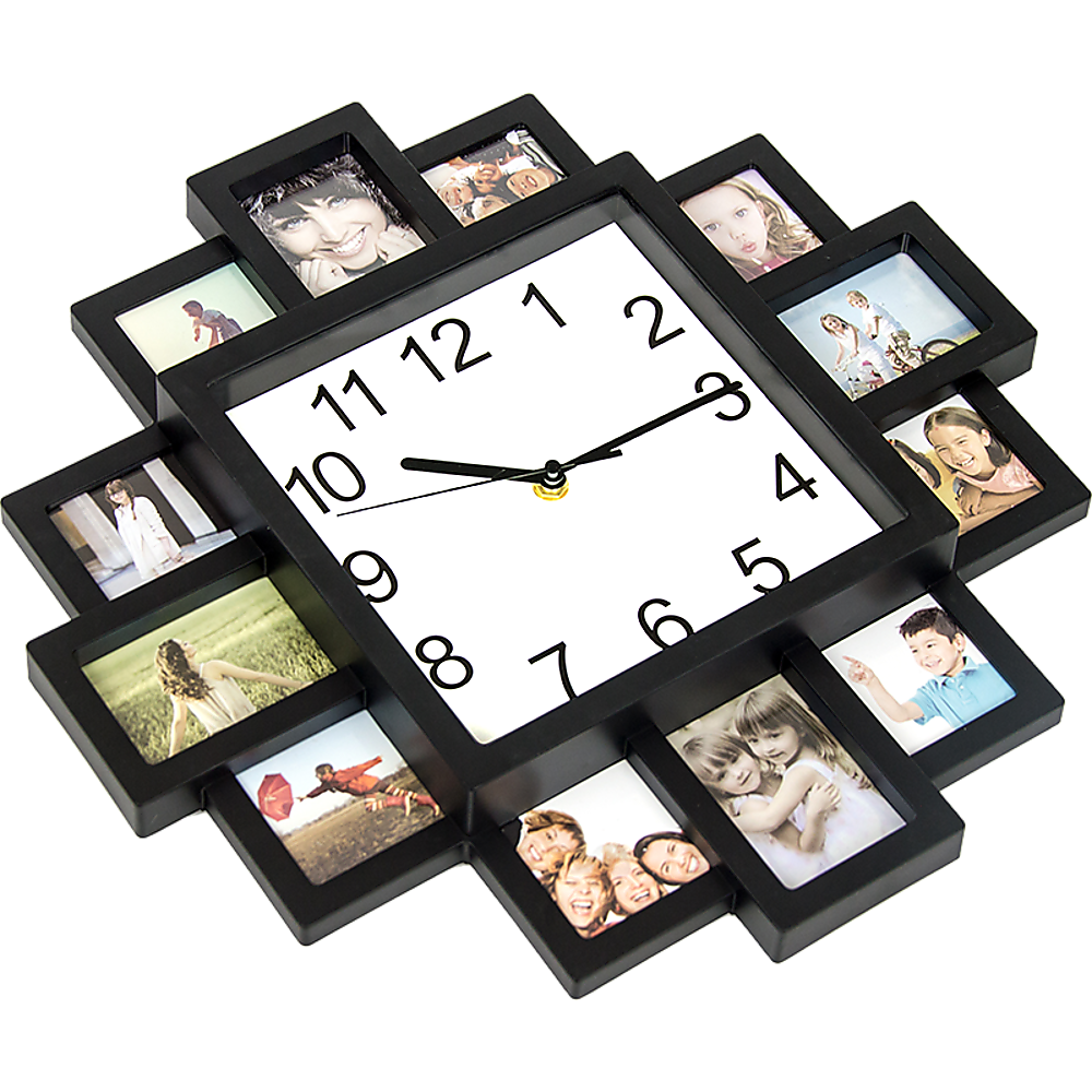 Photo Frame Clock Picture Collage 12-P Display Wall Clock Photowall Home Décor