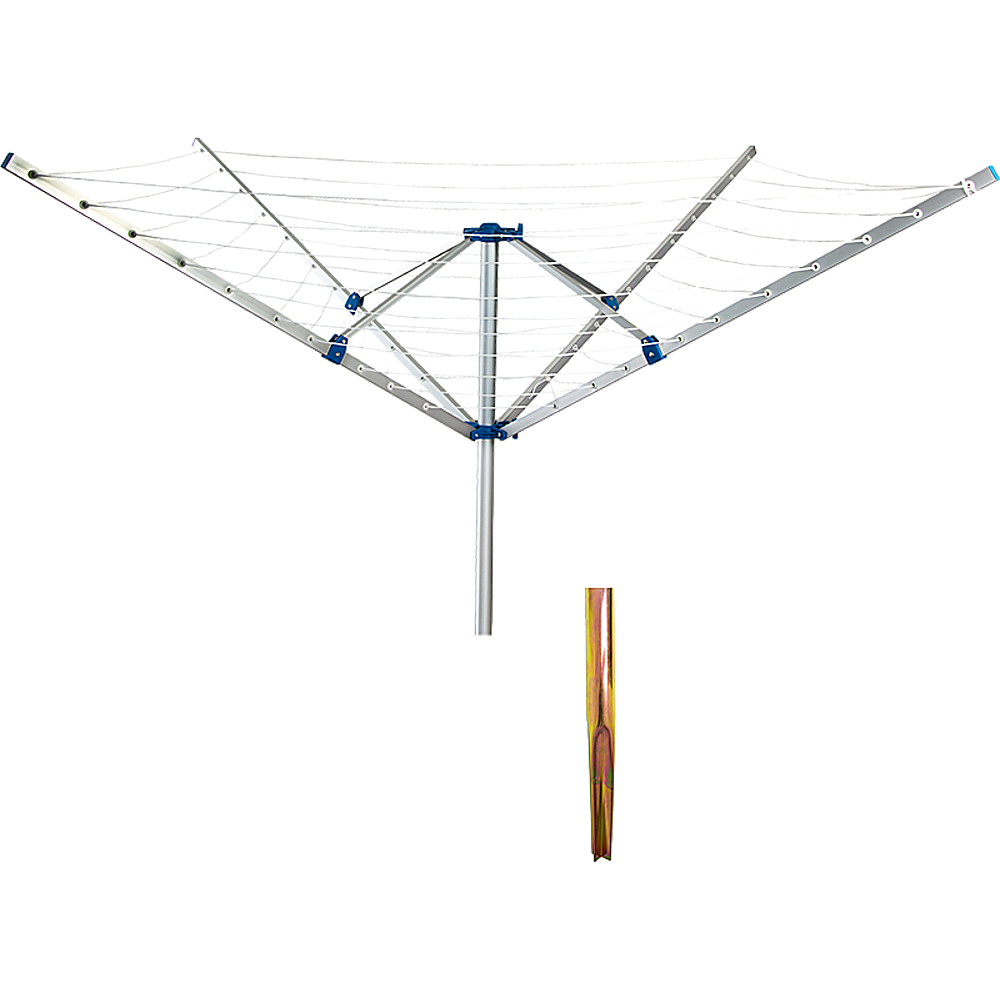 4 Arm Rotary Garden Washing Line Clothes Airer Dryer Outdoor Spike 40m Length