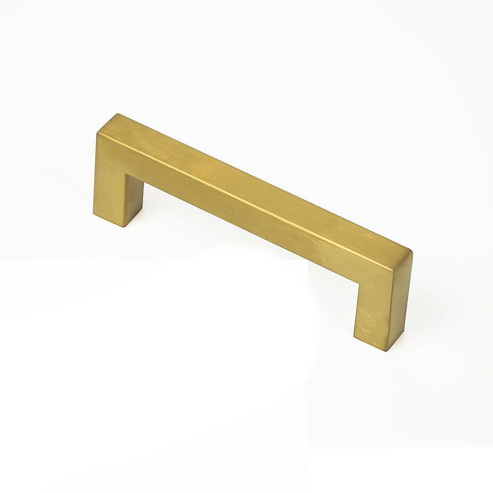 15x Brushed Brass Drawer Pulls Kitchen Cabinet Handles - Gold Finish 96mm