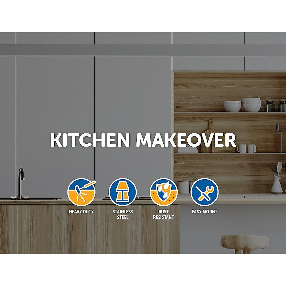 15x Brushed Brass Drawer Pulls Kitchen Cabinet Handles - Gold Finish 256mm