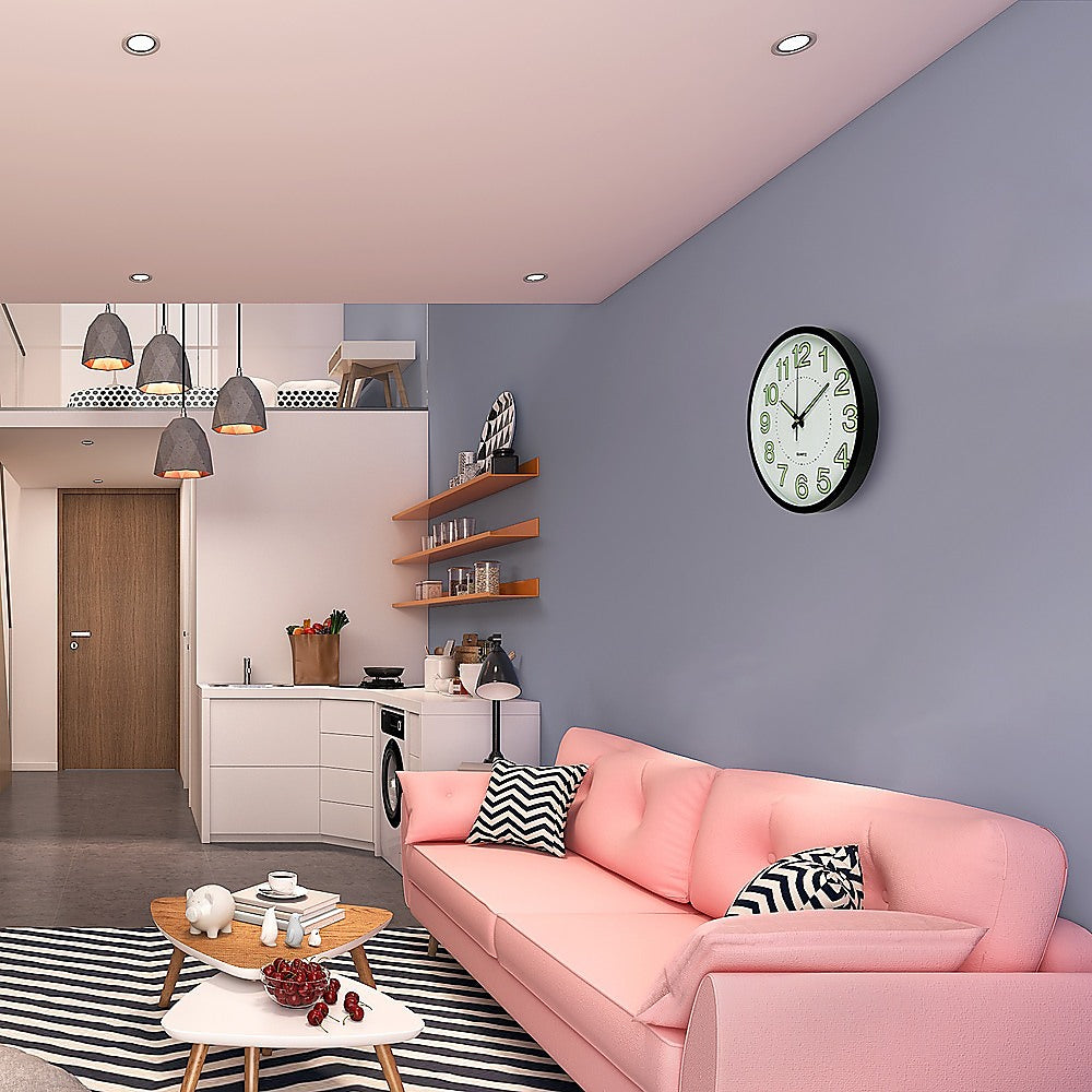 305mm Luminous Wall Clock Glow In The Dark Silent Quartz Indoor Home Modern Clock