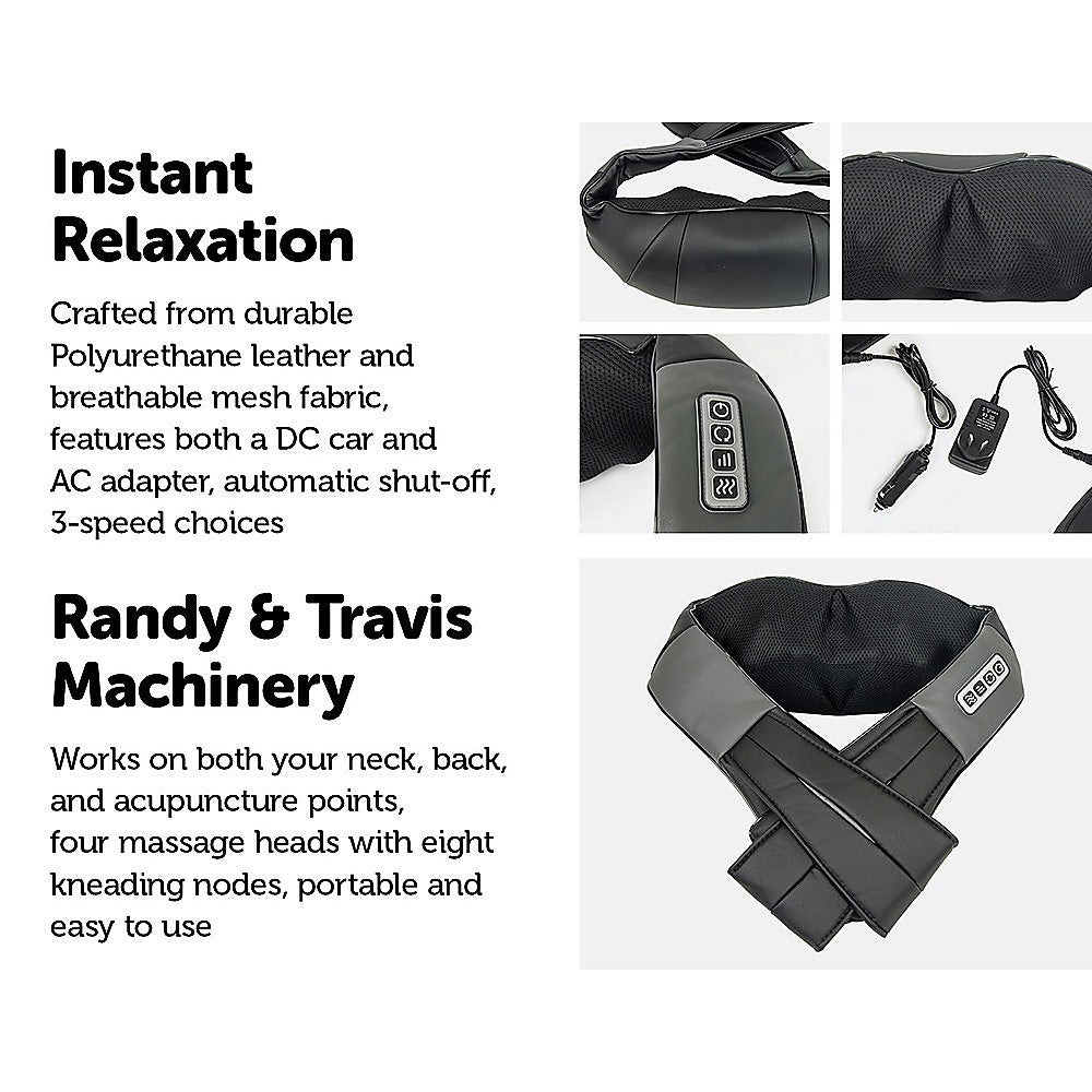 Shiatsu Neck & Back Massager with Heat Deep Kneading Massage Pillow for Shoulder