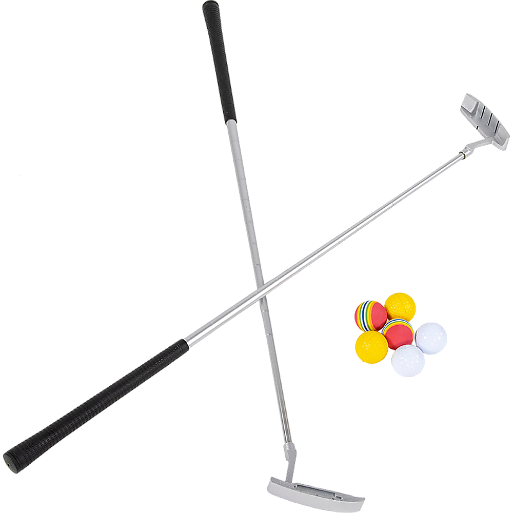 Golf Beer Pong Game Toy Set Green Golf Putting Matt with 2 Putters, 6 Balls