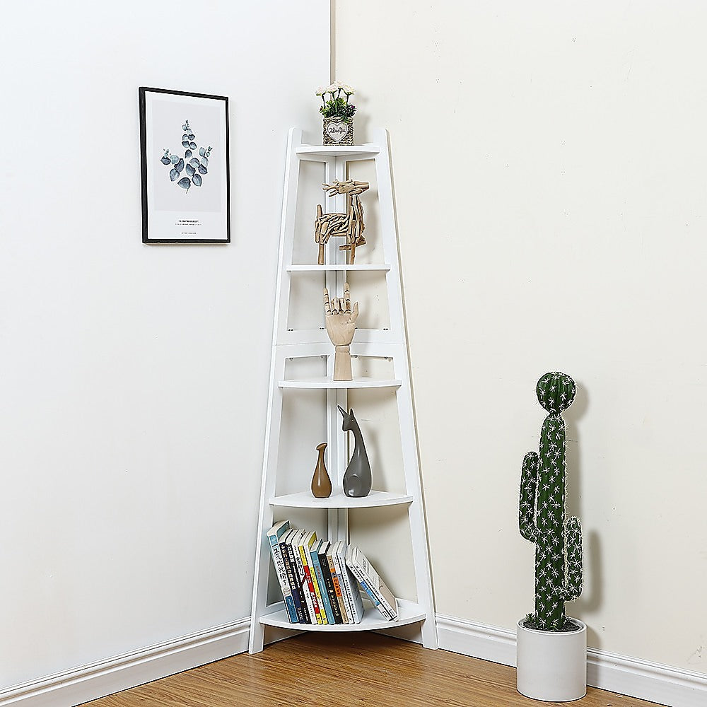 Corner Ladder Shelf Bookcase Display Storage Unit