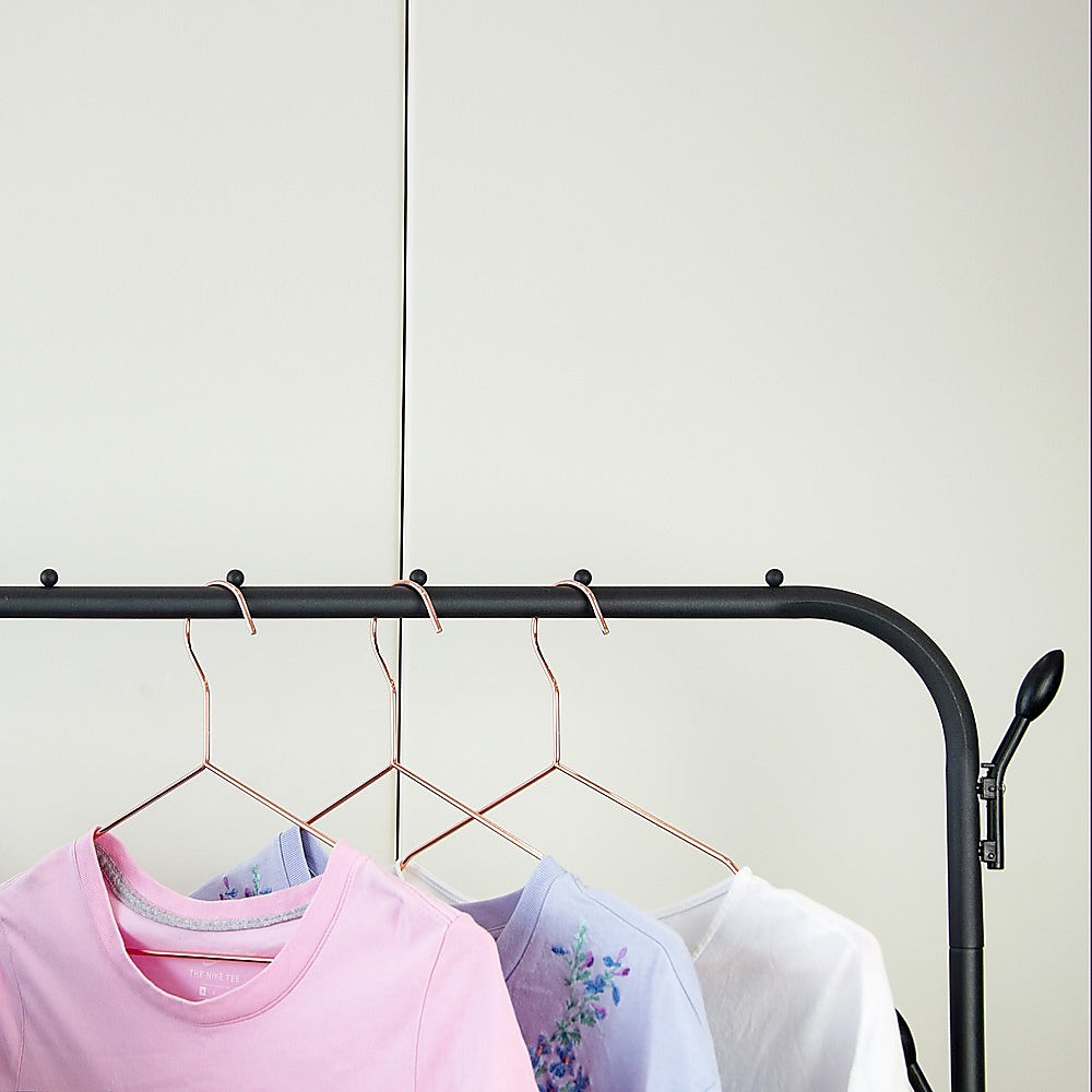 Closet Organizer Metal Garment Rack Portable Clothes Hanger Storage Shoes Rack Black