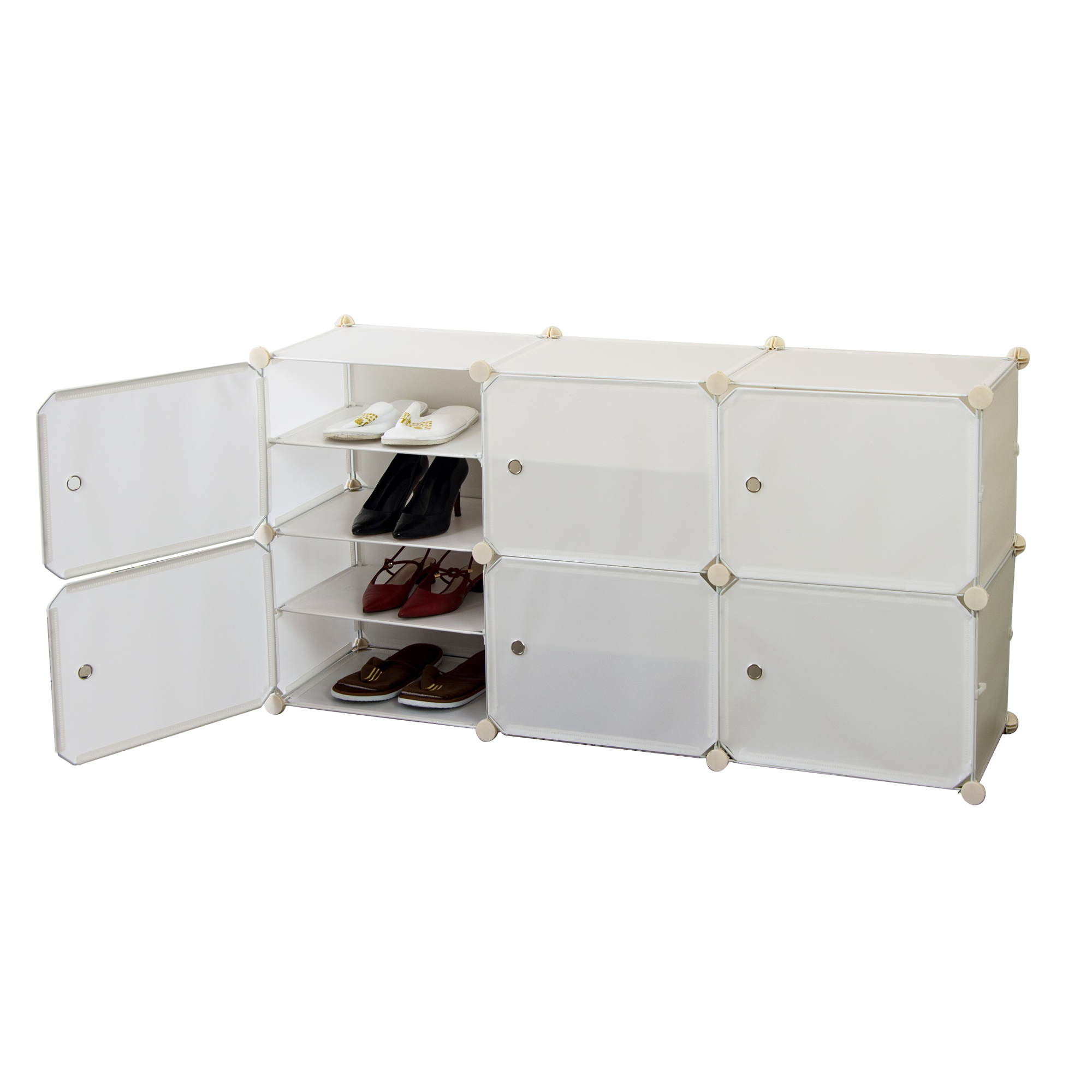 White Cube DIY Shoe Cabinet Rack Storage Portable Stackable Organiser Stand