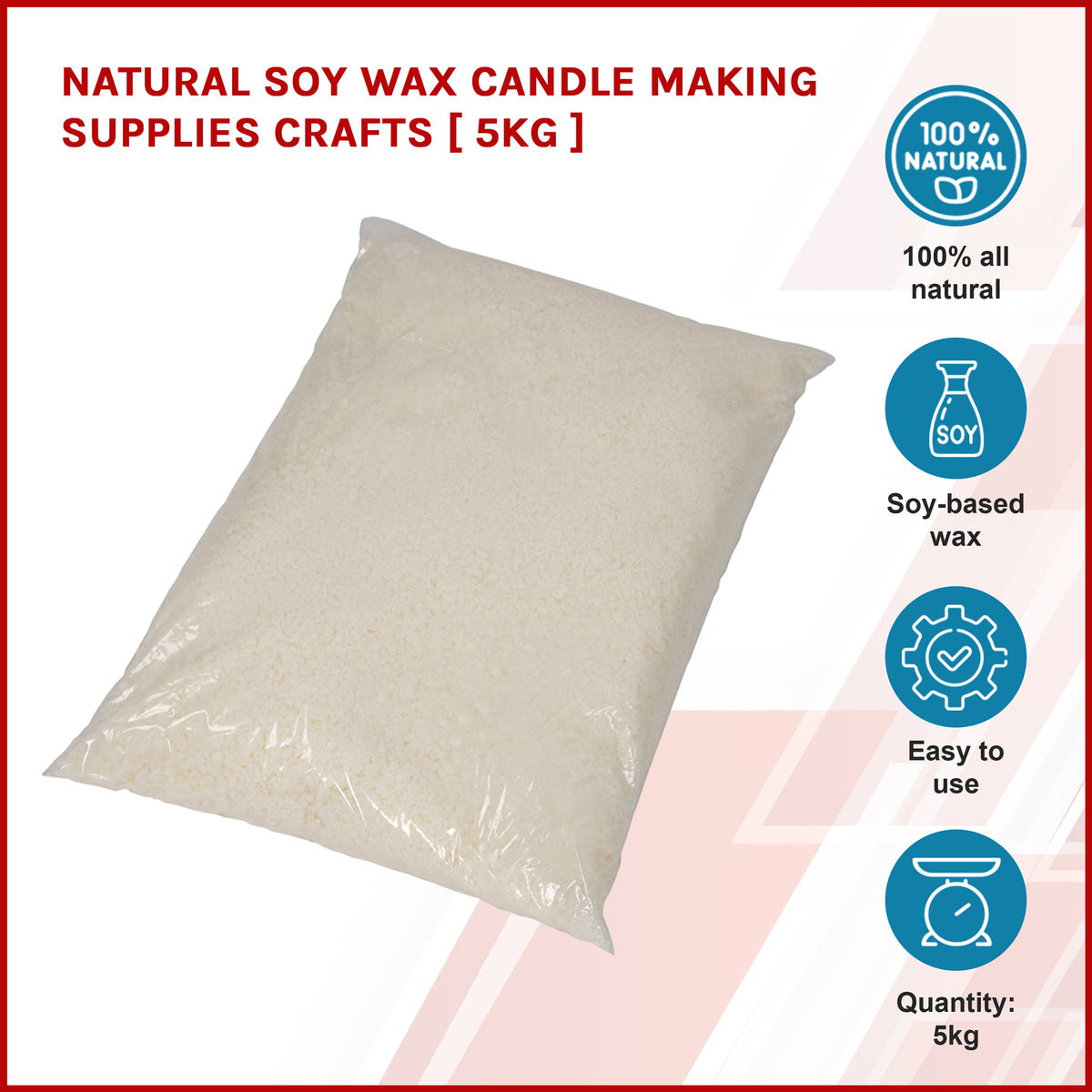 Natural Soy Wax Candle Making Supplies Crafts [ 5kg ]