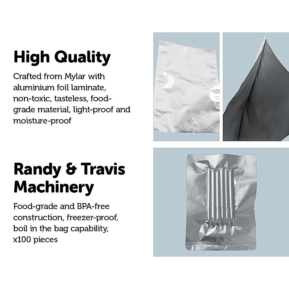 100x Food Vacuum Bags Pouch Foil Aluminum Storage Bags Heat Seal 30x40cm