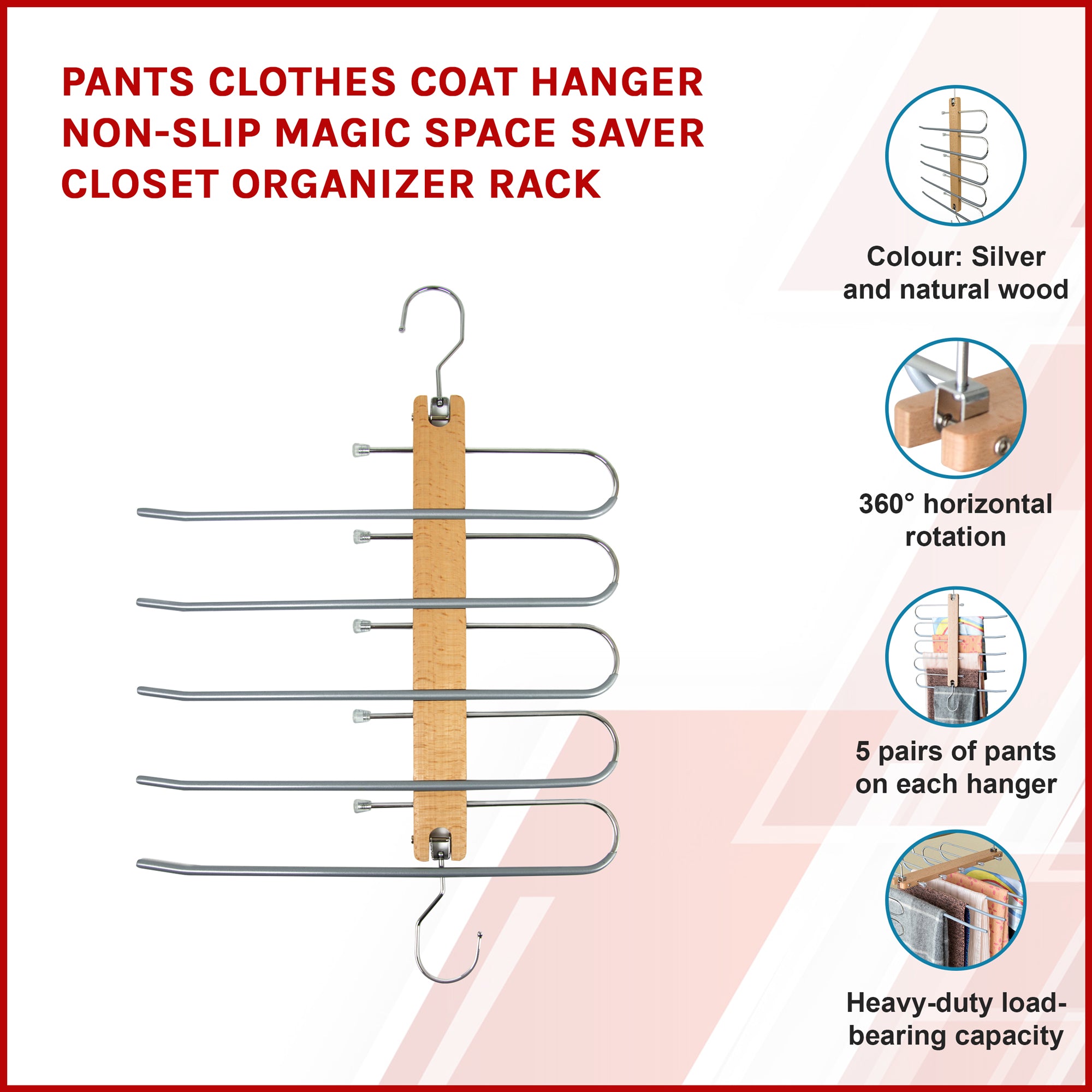 Pants Clothes Coat Hanger Non-slip Magic Space Saver Closet Organizer Rack