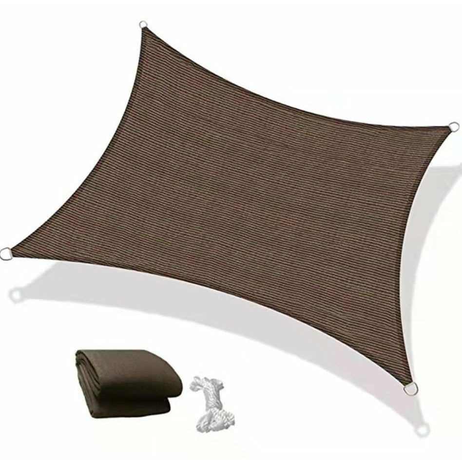 Rectangle Sun Shade Sail Fabric Garden Patio Pool Awning Canopy Cover Coffee