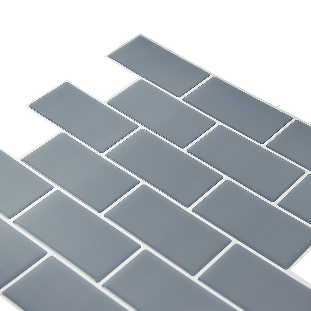 Tiles 3D Peel and Stick Wall Tile Dark Grey (30cm x 30cm x 10 sheets)