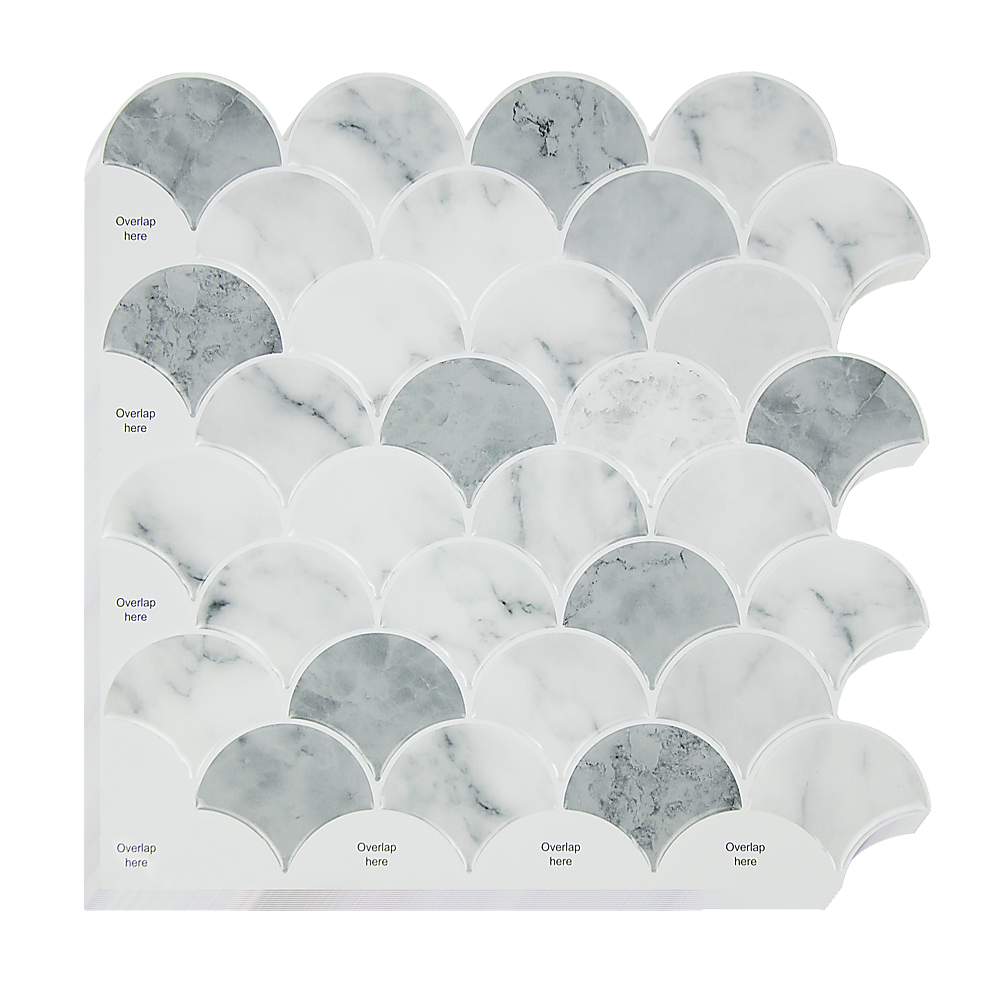 Tiles 3D Peel and Stick Wall Tile Fish Scale Mosaic (30cm x 30cm x 10 sheets)