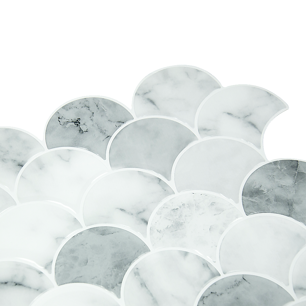 Tiles 3D Peel and Stick Wall Tile Fish Scale Mosaic (30cm x 30cm x 10 sheets)