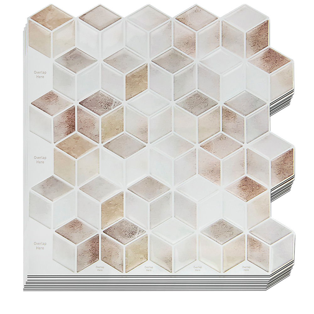 Tiles 3D Peel and Stick Wall Tile Shell Mosaic (30cm x 30cm x 10 sheets)