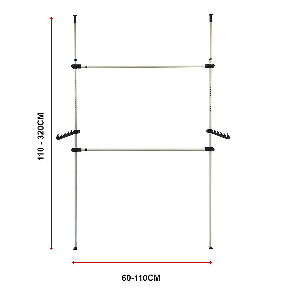 Heavy Duty Adjust Clothes Rail Storage Garment Shelf Hanging Display Stand Rack