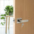 Door Handle Set Lever Key Lock Function Square Satin Nickel