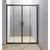1400mm Sliding Door Safety Glass Shower Screen Black By Della Francesca