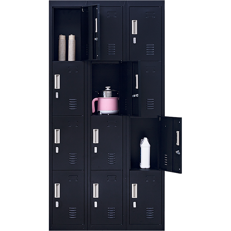 12-Door Locker for Office Gym Shed School Home Storage - Padlock-operated