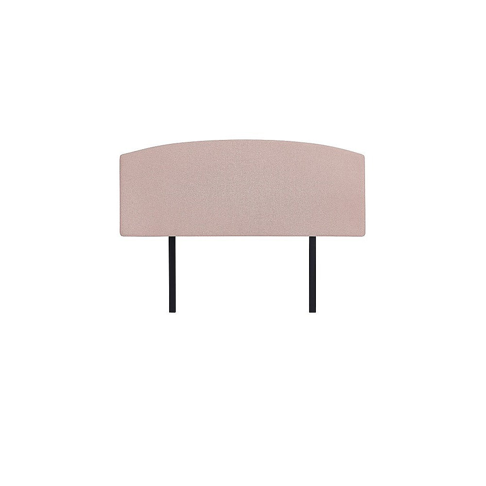 Linen Fabric Double Bed Curved Headboard Bedhead - Pale Pink