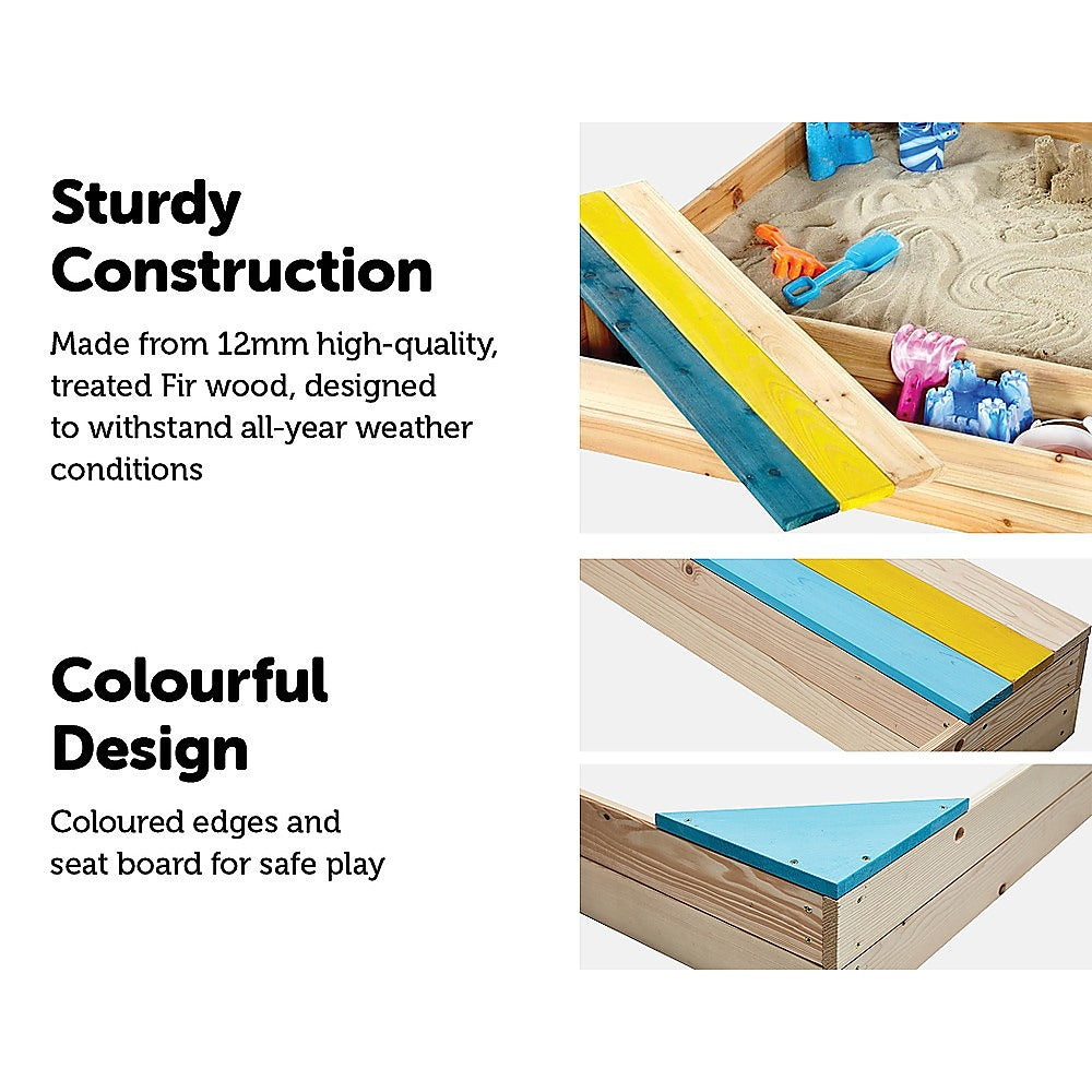 Wooden Kids Backyard Sandbox Children Outdoor Play Toy Sandpit