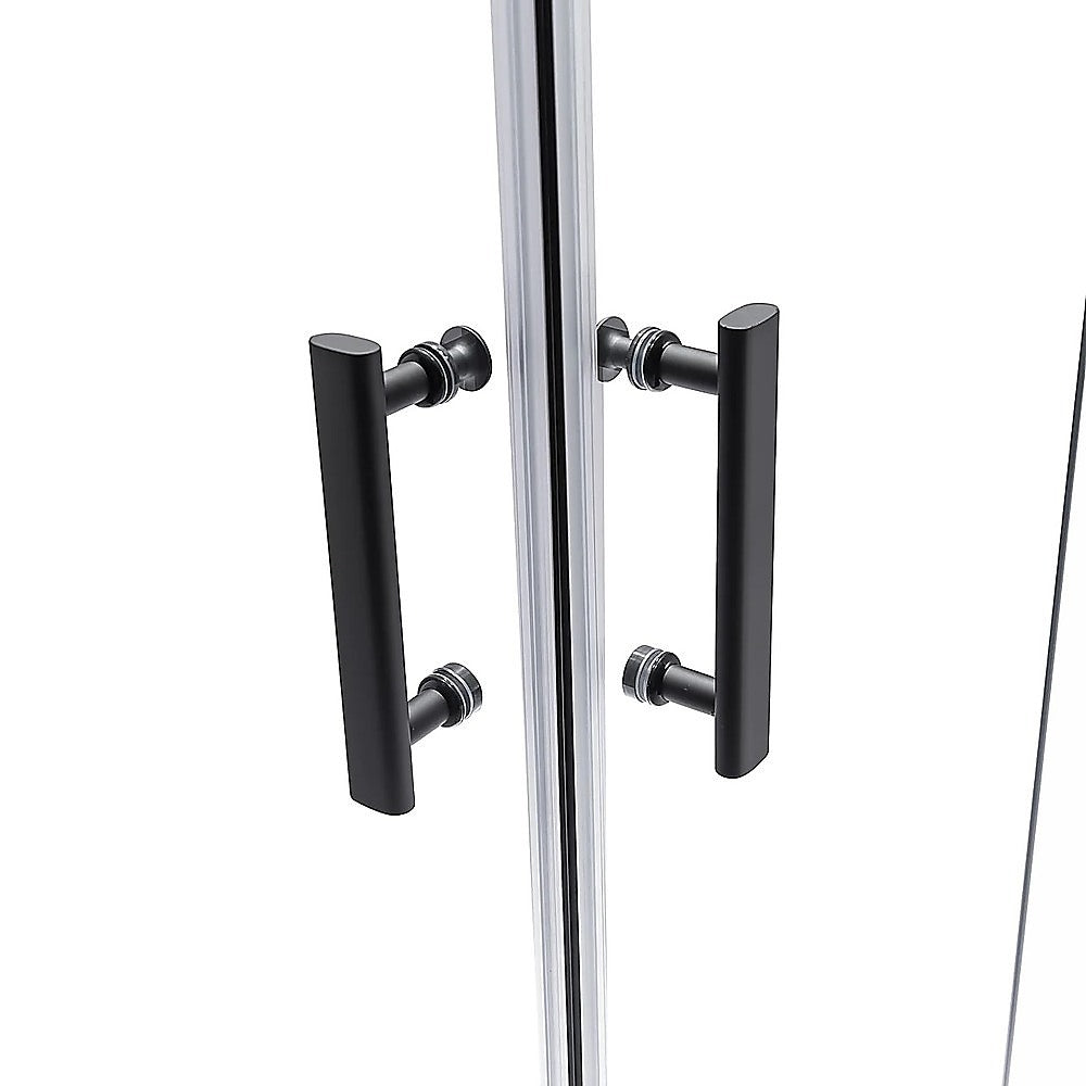 Adjustable 900x1000mm Double Sliding Door Glass Shower Screen in Black