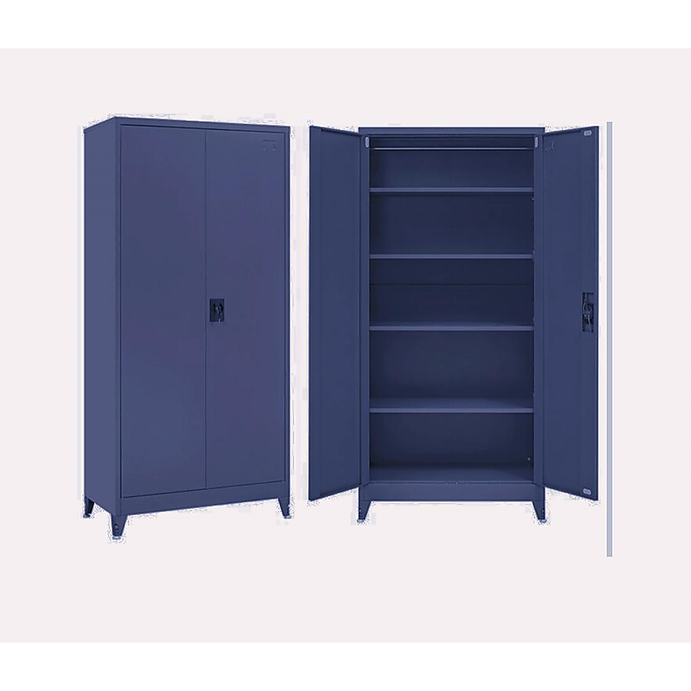 Two-Door Metal Cabinet Shelf Storage for Home Office Gym
