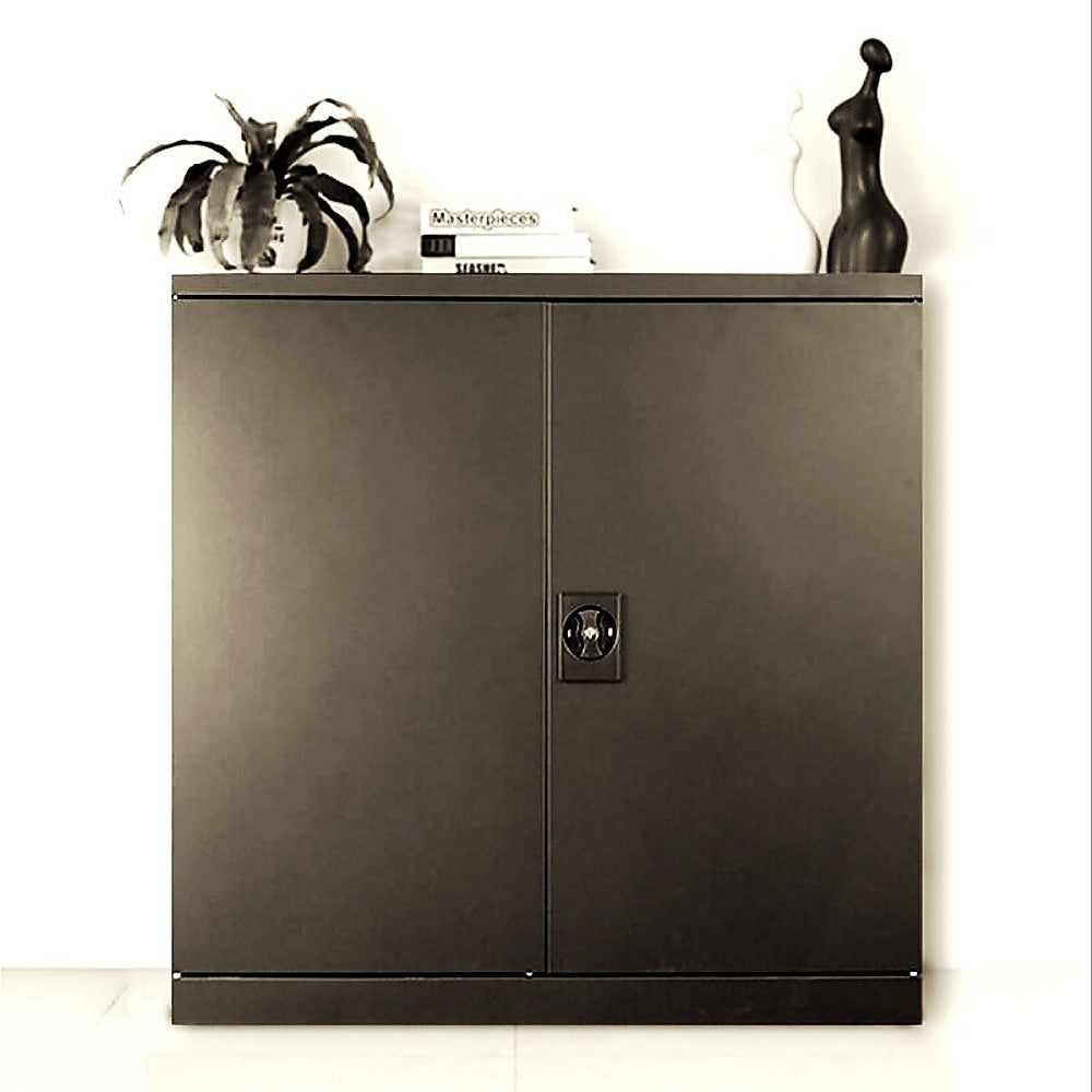 Two-Door Metal Short Cabinet Shelf Storage for Home Office Gym