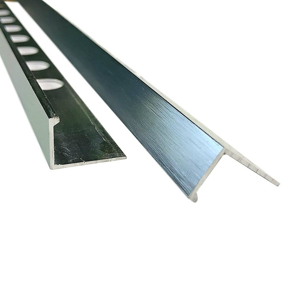 10 x Tile Trim Heavy Duty L Shaped Edge Aluminium Chrome 10mm