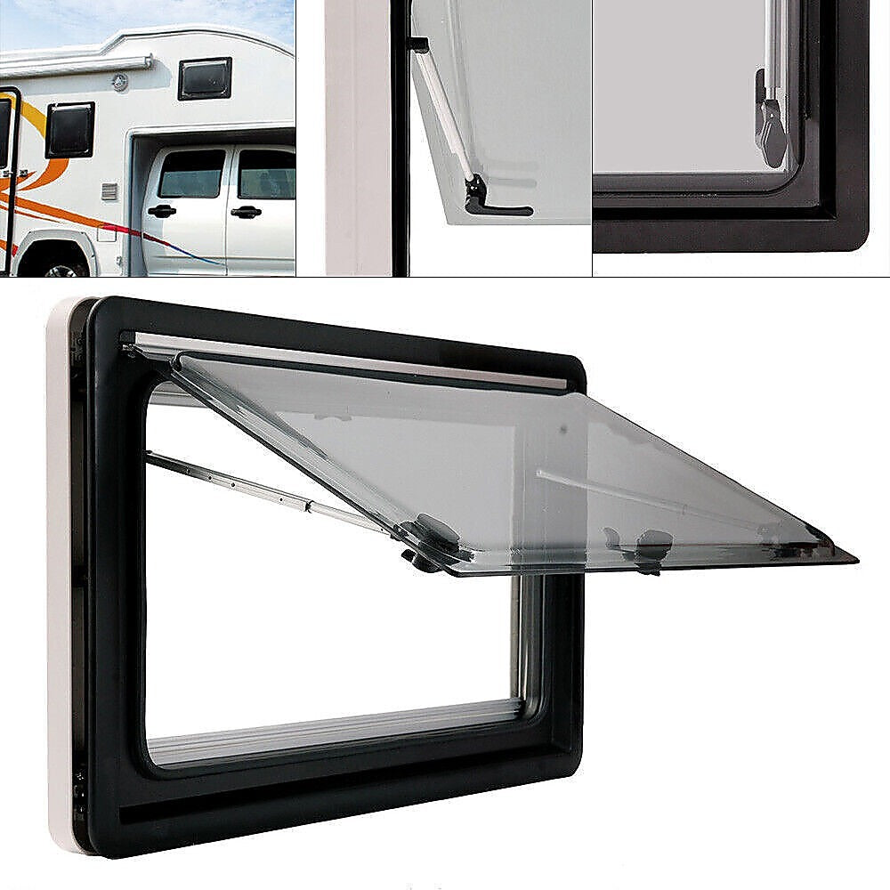 RV Caravan Camper Van Hinged Push Out Window Motorhome Exit Window 900mm x 500mm