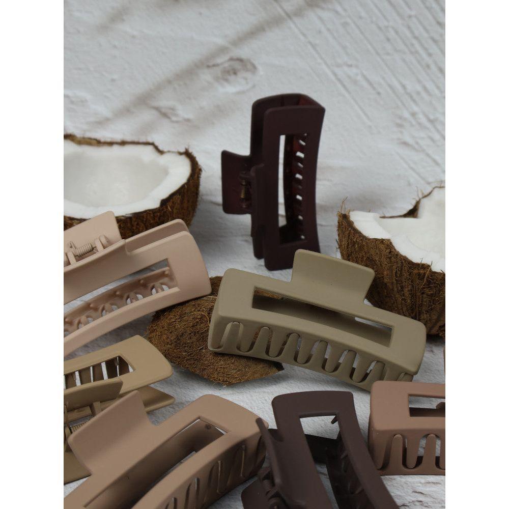 Claw Clip - Medium Elongated Rectangle - Taupe