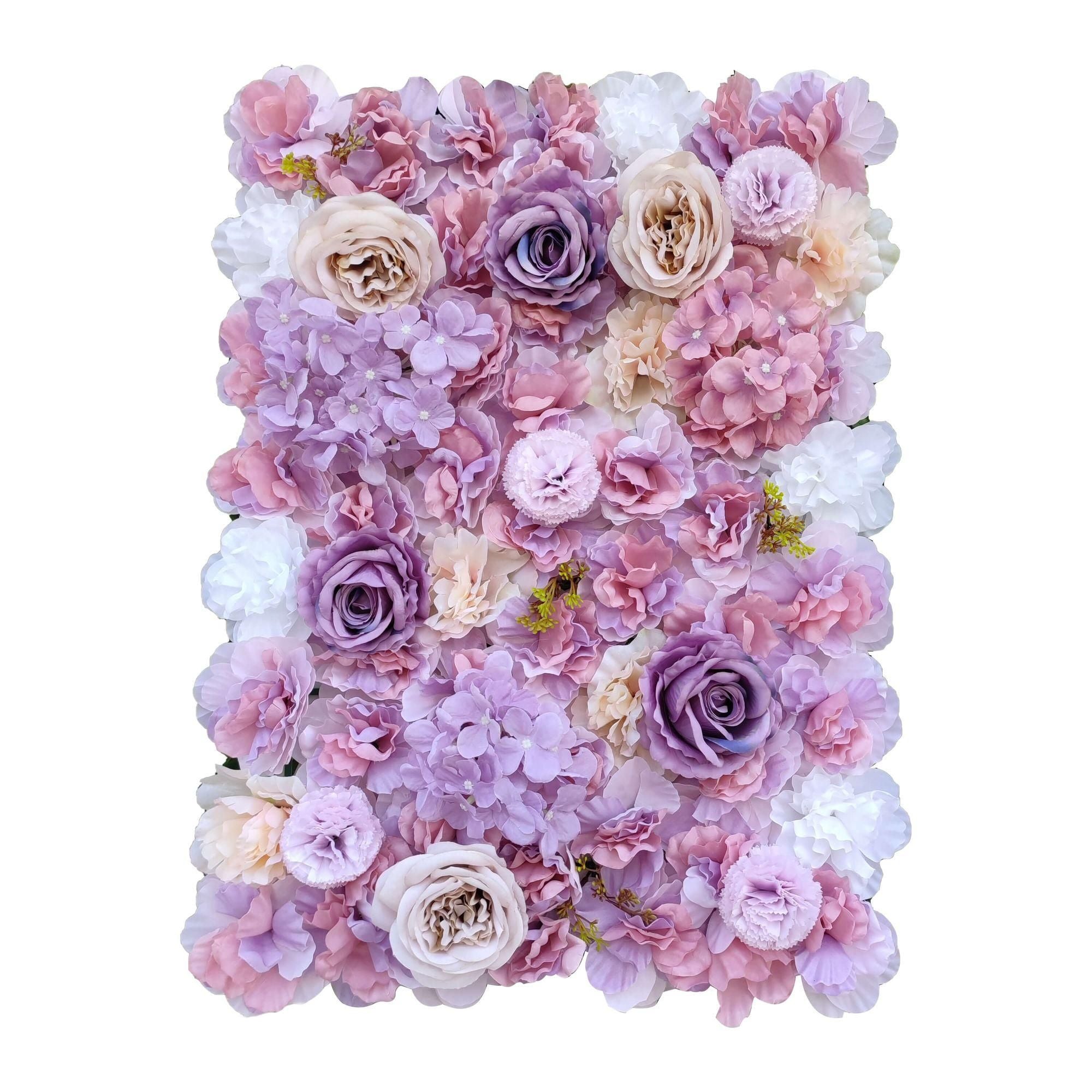 Artificial Flower Wall Backdrop Panel 40cm X 60cm Mixed Pink & White Flowers