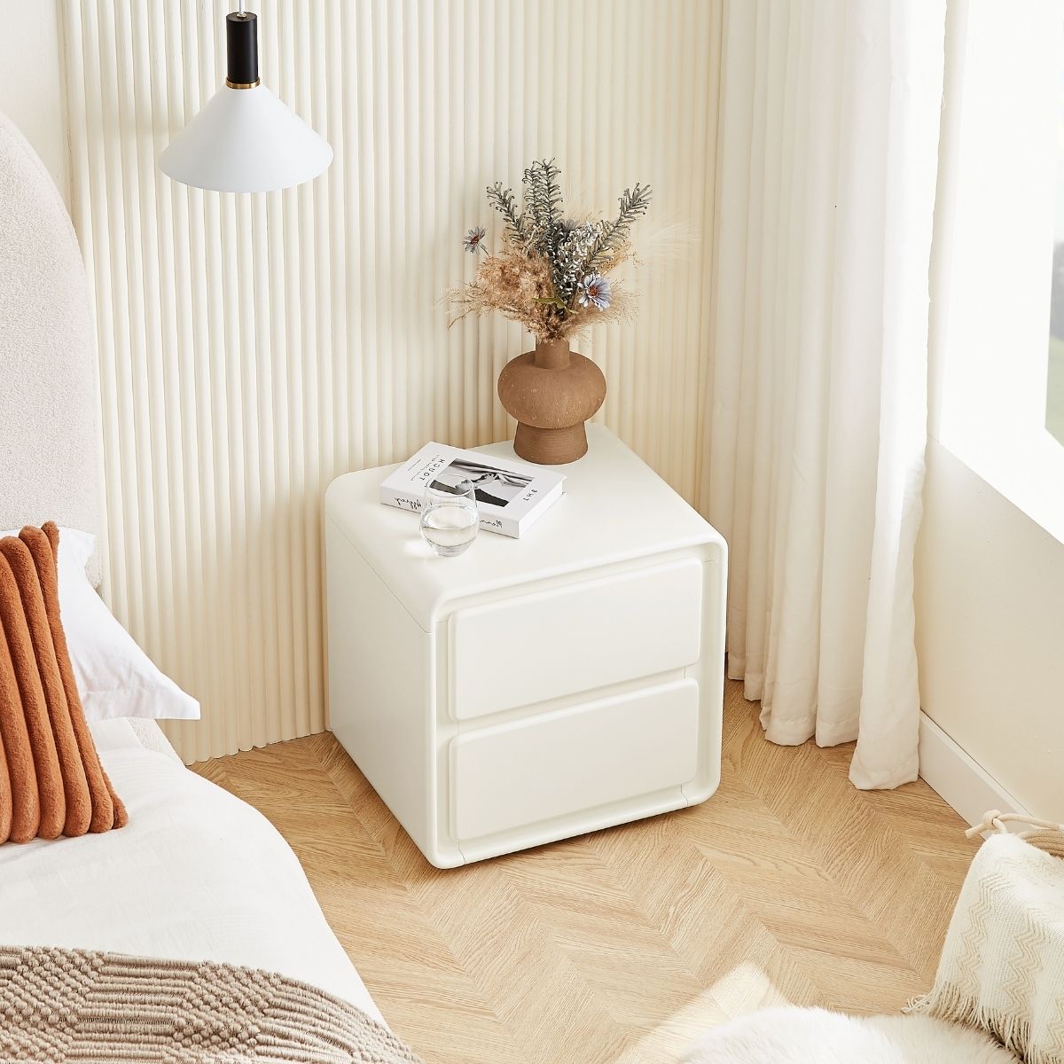 Astrid White Bedside Table