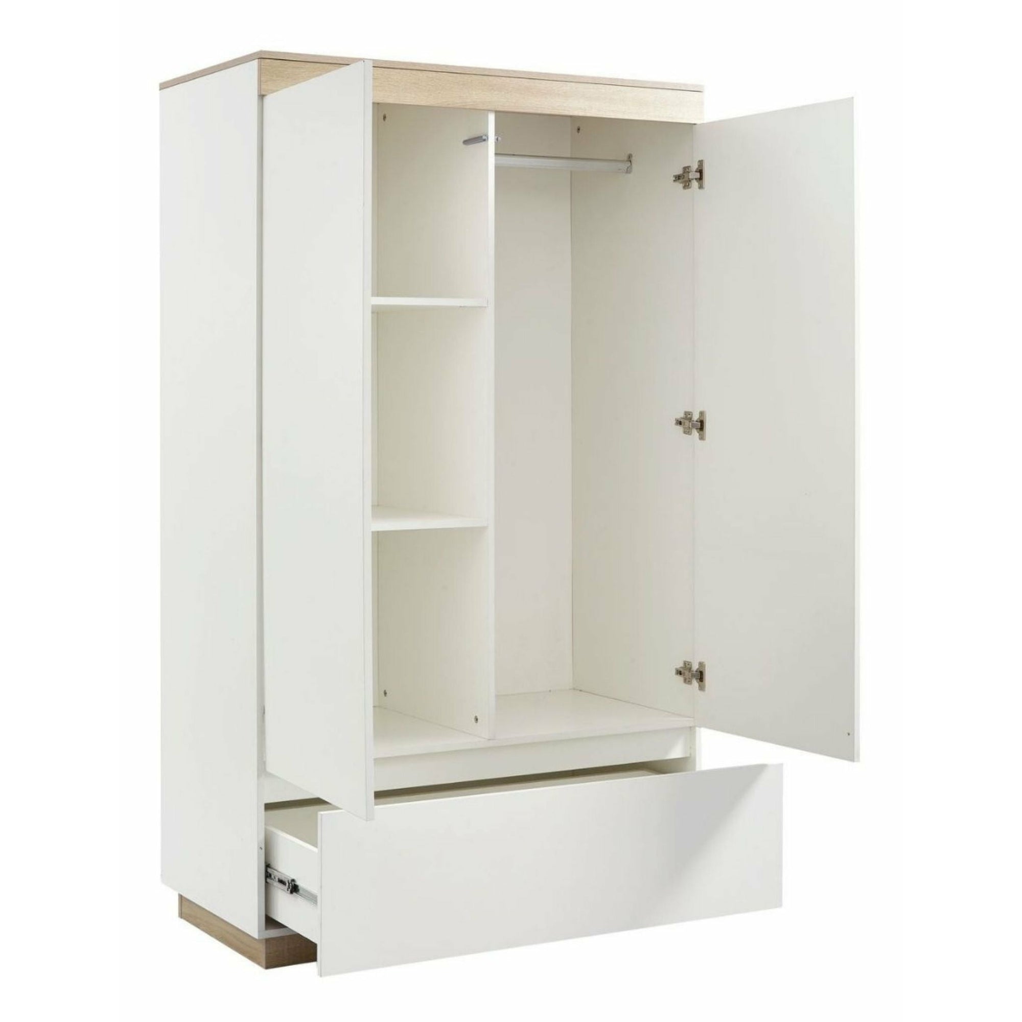 Aiden Industrial Contemporary White Oak Wardrobe