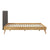 Natural Oak Ensemble Bed Frame Wooden Slat Fabric Headboard King