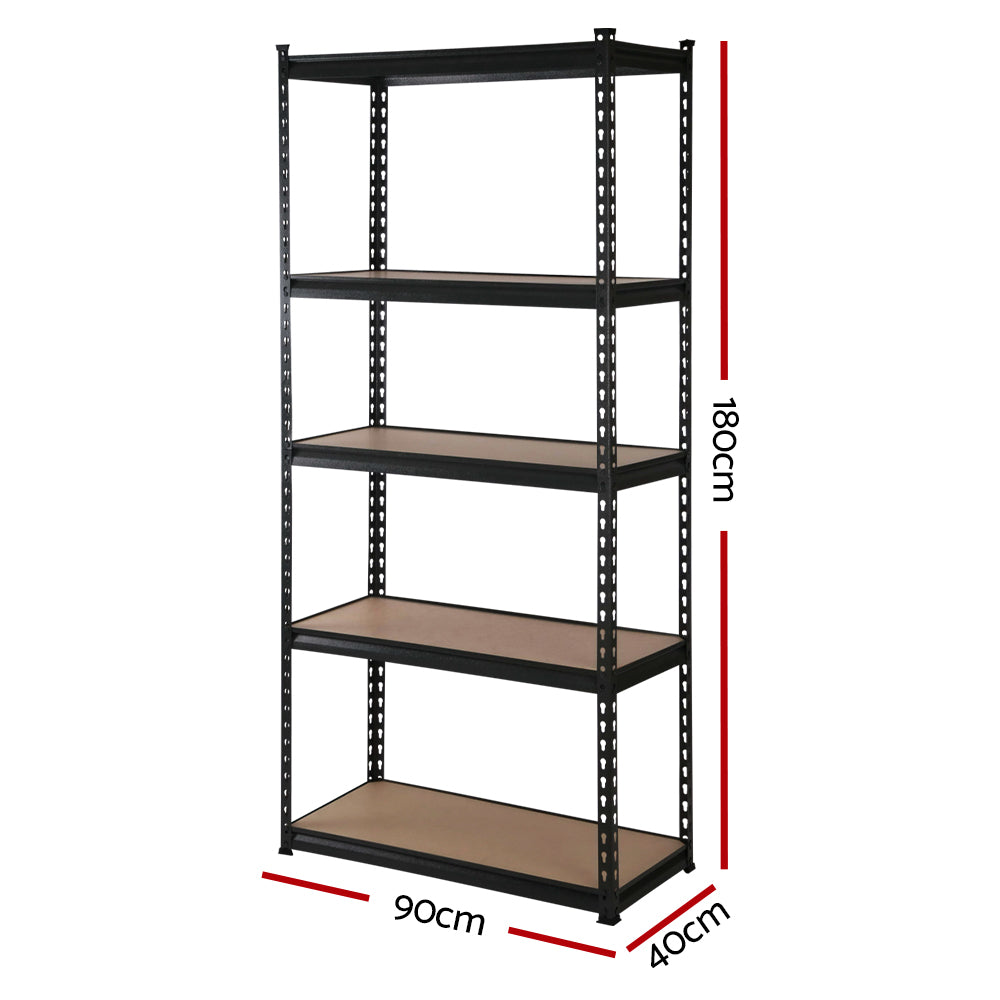 Giantz 4X1.8M Garage Shelving Warehouse Rack Storage Shelves Pallet Racking Black