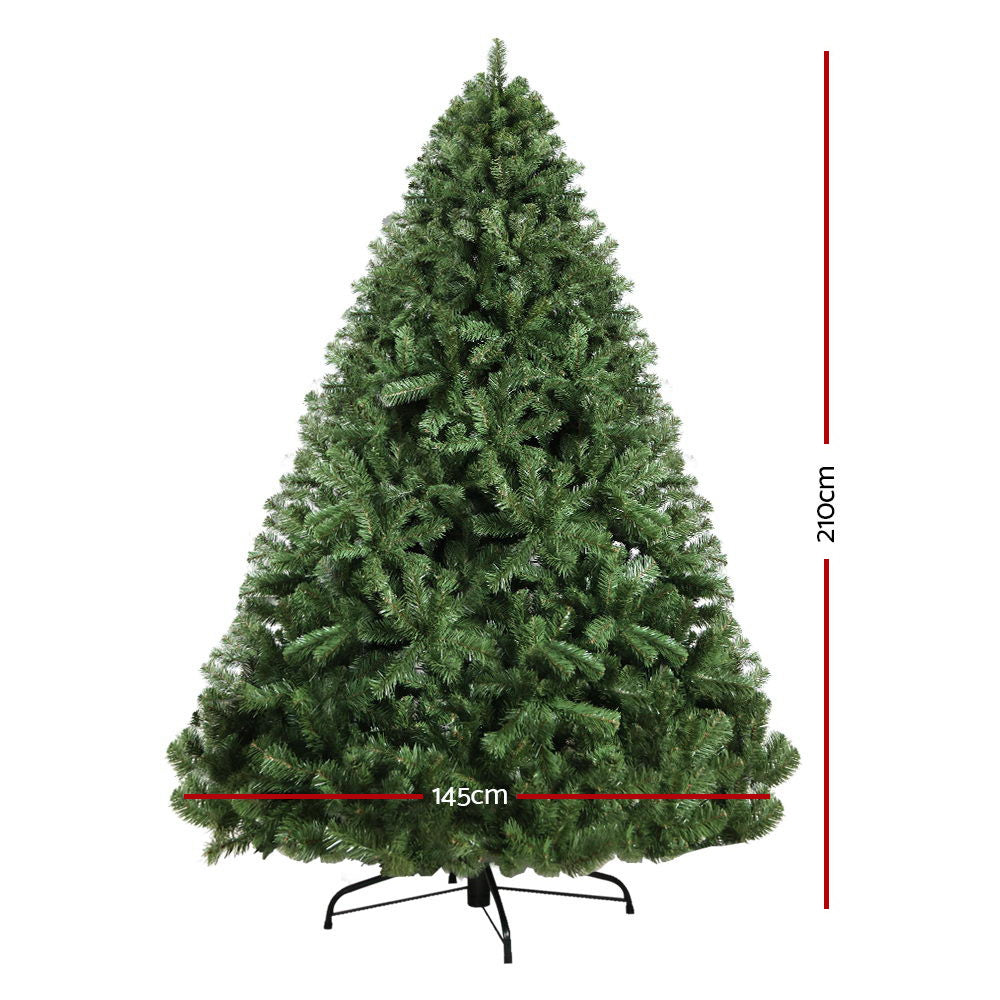 Jingle Jollys Christmas Tree 2.1M Xmas Trees Decorations Green 1250 Tips