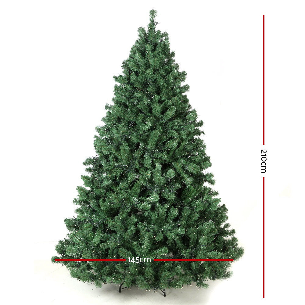 Jingle Jollys Christmas Tree 2.1M Xmas Tree with 3000 LED Lights Warm White