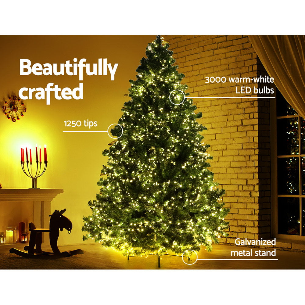 Jingle Jollys Christmas Tree 2.1M Xmas Tree with 3000 LED Lights Warm White