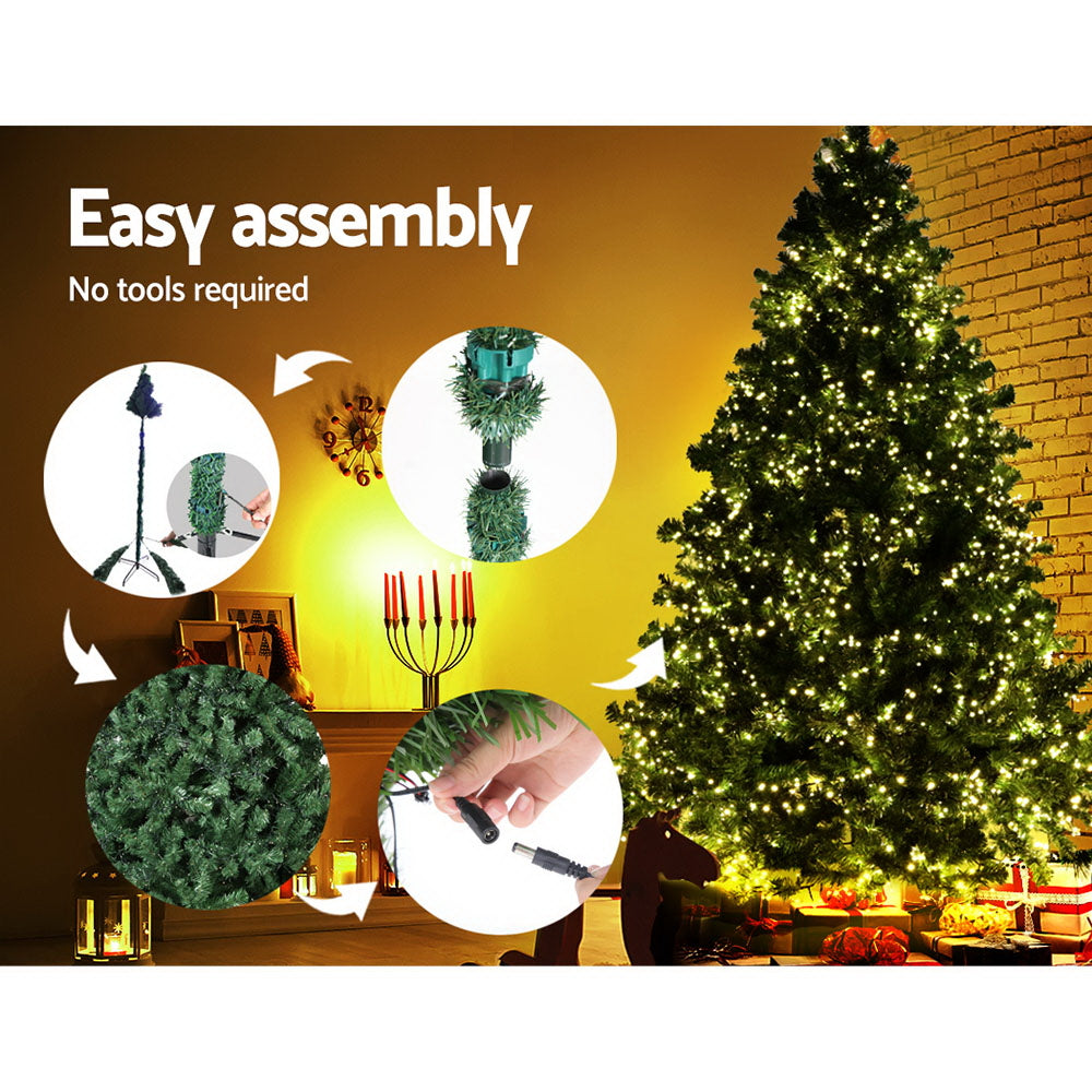 Jingle Jollys Christmas Tree 2.1M Xmas Tree with 3000 LED Lights Warm White
