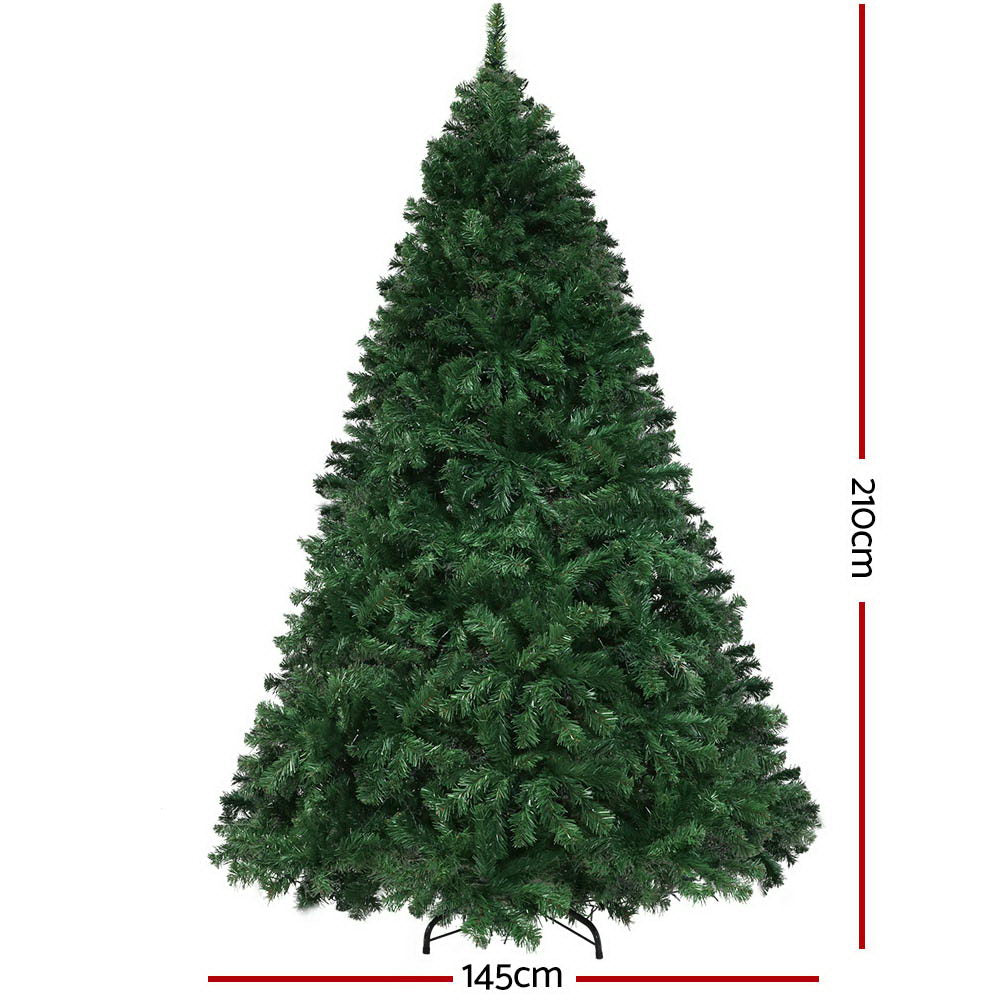 Jingle Jollys Christmas Tree 2.1M Xmas Tree with 2800 LED Lights Multi Colour