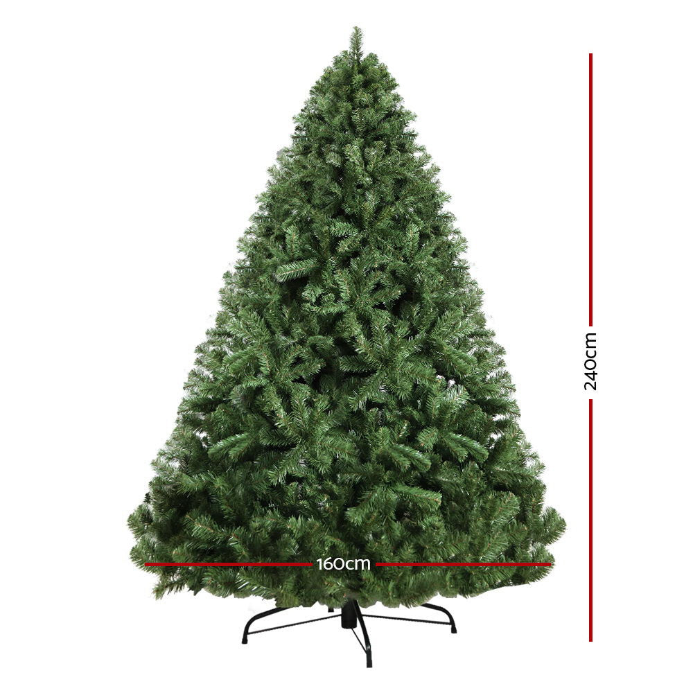 Jingle Jollys Christmas Tree 2.4M Xmas Trees Decorations Green 1500 Tips