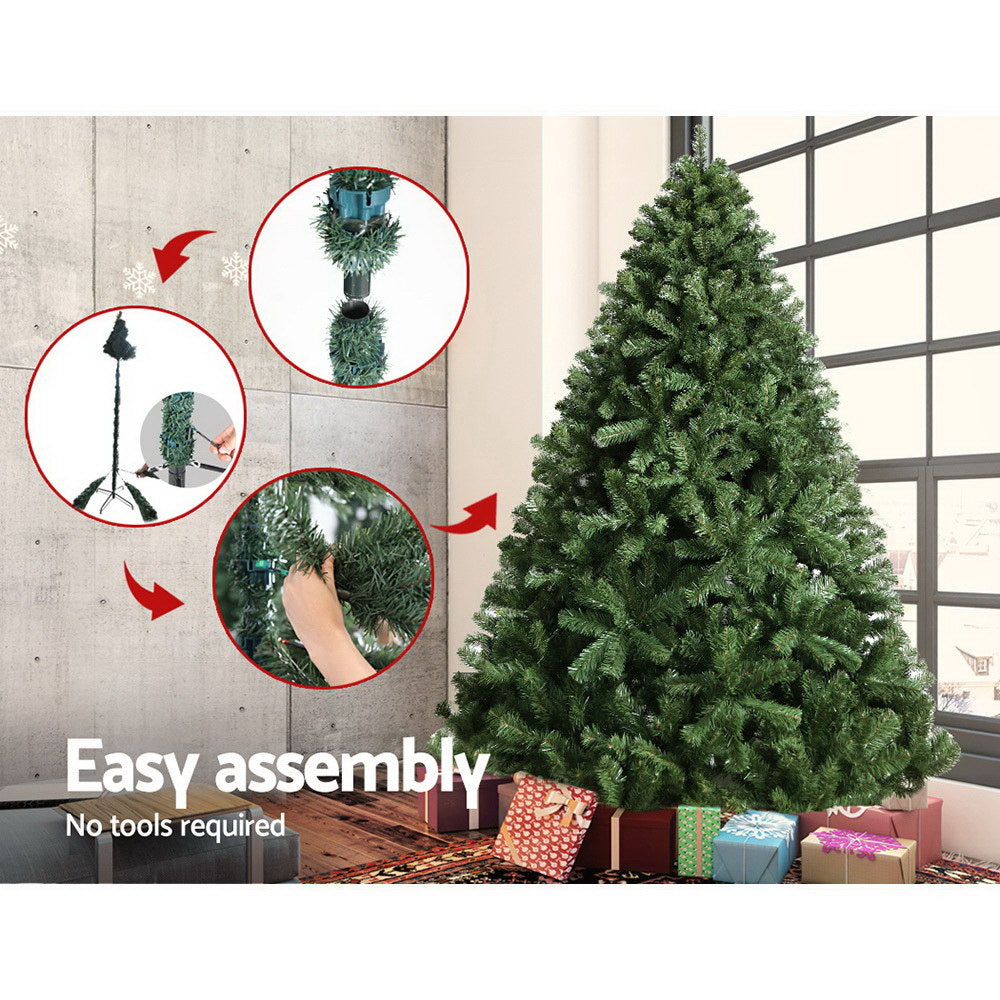 Jingle Jollys Christmas Tree 2.4M Xmas Trees Decorations Green 1500 Tips