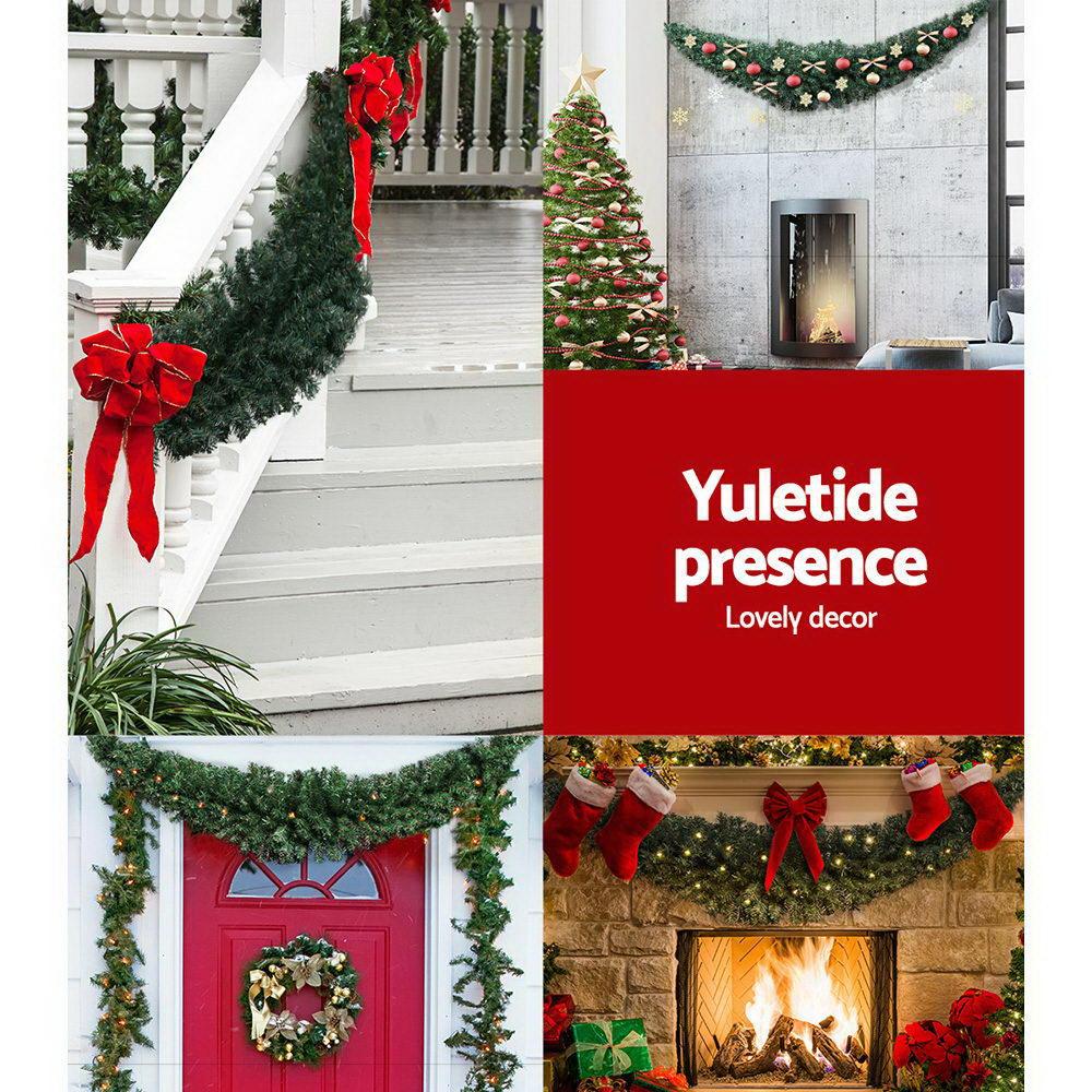 Jingle Jollys Christmas Garland 2.1M Xmas Tree Decoration Green