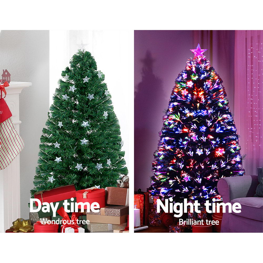 Jingle Jollys Christmas Tree 1.2M LED Xmas trees with Lights Multi Colour