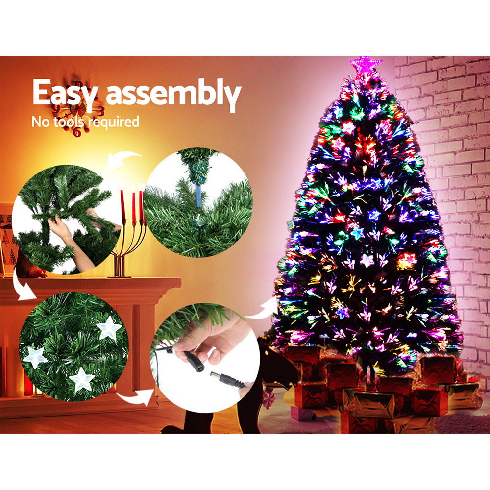 Jingle Jollys Christmas Tree 1.2M LED Xmas trees with Lights Multi Colour