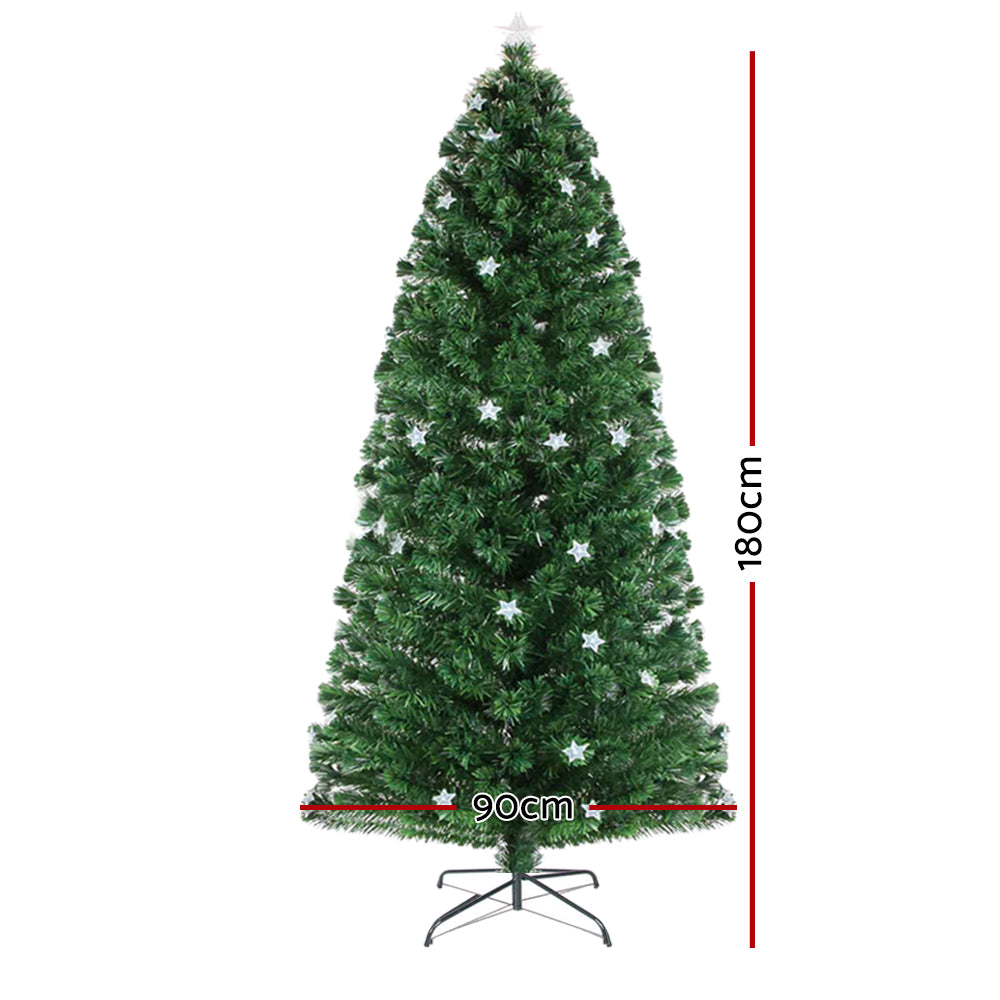 Jingle Jollys Christmas Tree 1.8M LED Xmas trees with Lights Multi Colour