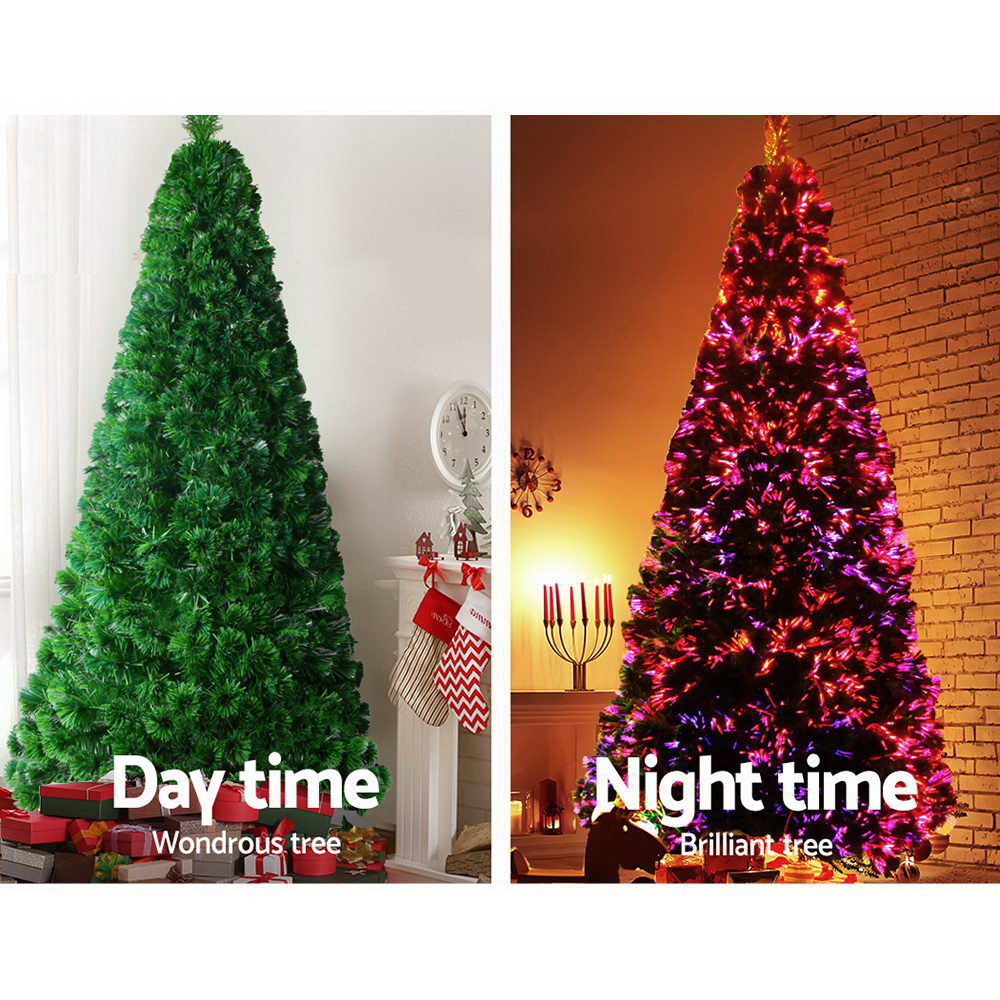 Jingle Jollys Christmas Tree 1.8M LED Xmas trees Optic Fibre Multi Colour